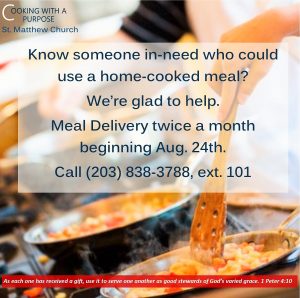 Cooking With a Purpose Meal Delivery Aug 17